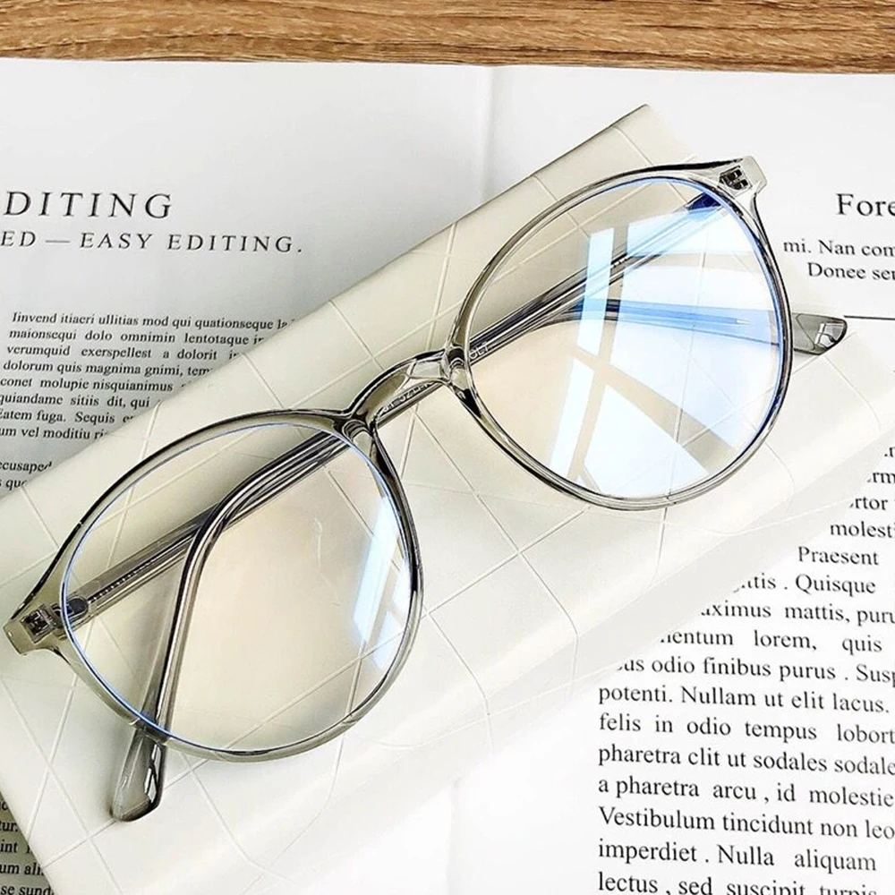 

1Pc Vintage Anti Blue Light Eyeglasses Women Transparent Round Glasses Frame Men Computer Eyewear Flat Mirror Unisex Spectacles