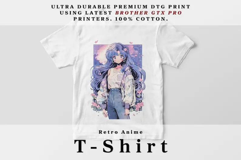 Милая футболка с аниме девушкой манга 90-х женская рубашка графическая одежда