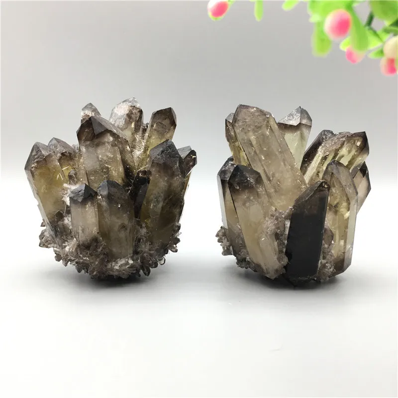 Natural citrine cluster ornaments raw ore specimen demagnetization purification home decor crystal cluster craft wholesale