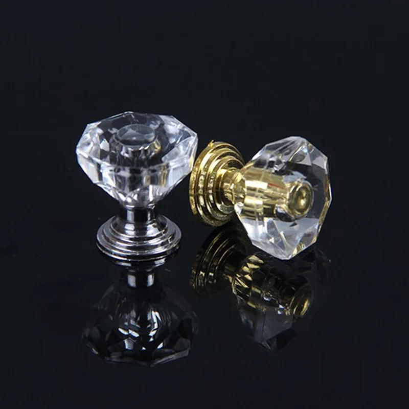 10pcs Acrylic Crystal Knobs Cupboard Drawer Pull Handle Door Knob Diamond Cabine
