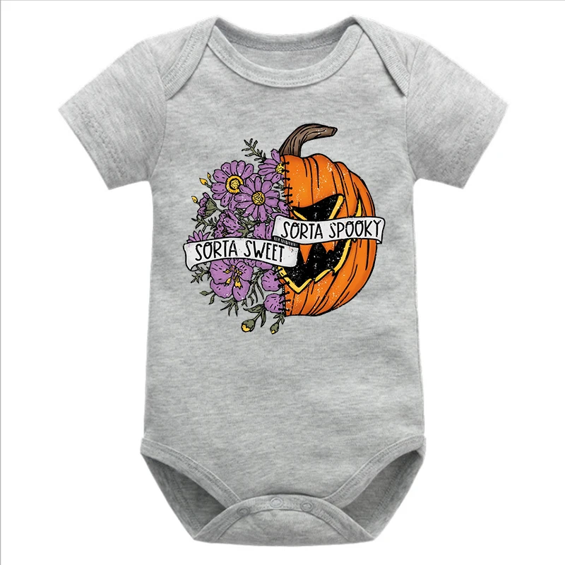 

Spooky Bodysuit Fashion Halloween Pumpkin Baby Girl Clothes Halloween Newborn Clothes Pumpkin Baby Onesie