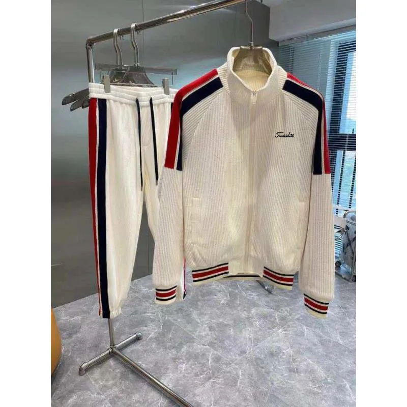 

Golf Wear for Men Embroidery Logo Top + Pants 2-piece Set 2023 Spring Summer Fashion Casual Malbon Golf Jacket Men Golf Clothing