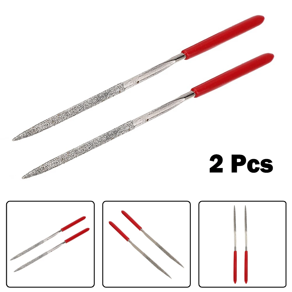 

2pcs Triangular Diamond Needle File 3x140mm Grinding Polishing Files Set For Steel Stone Metal Wood Hand Tools