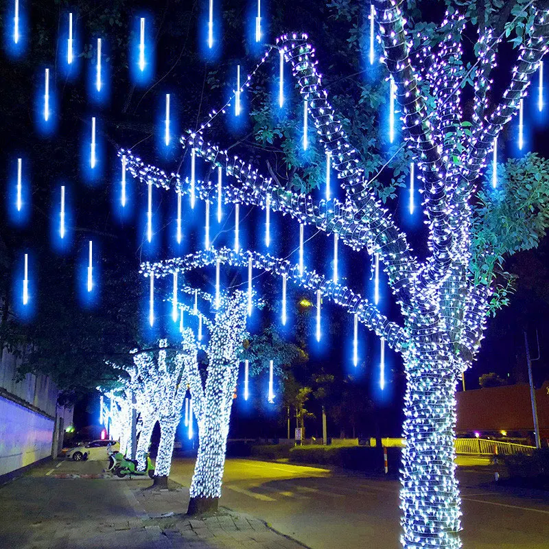 

32/24/16/8Tubes LED Meteor Shower Rain Street Garland Festoon Outdoor Light Garland Waterproof for Christmas Decorations Navidad