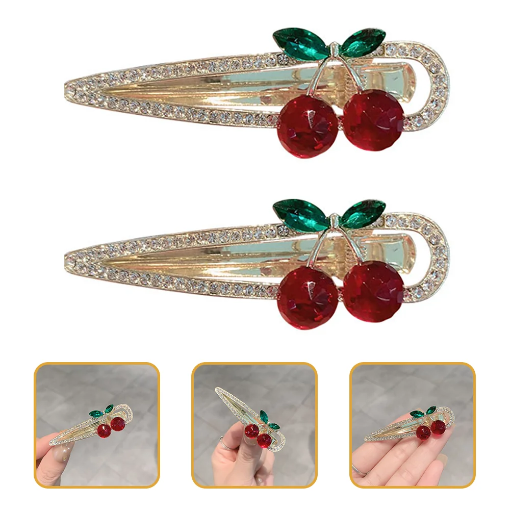 

2pcs Hair Clip Girls Fashion Creative Rhinestone Hairpin Bangs Hair Clip Duckbill Clip Headdress Hair Accessories