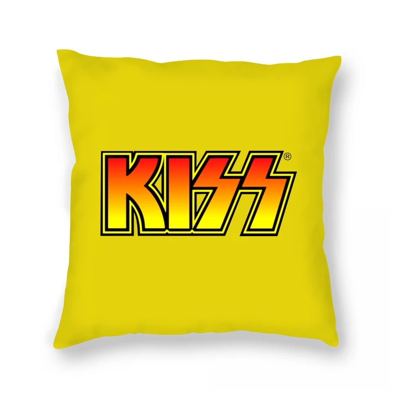 

Love Kiss Logo Print Love Gun Hiphop Rock Band Music Pillow Case Queen Guitar Geek Techno Dubstep KISS