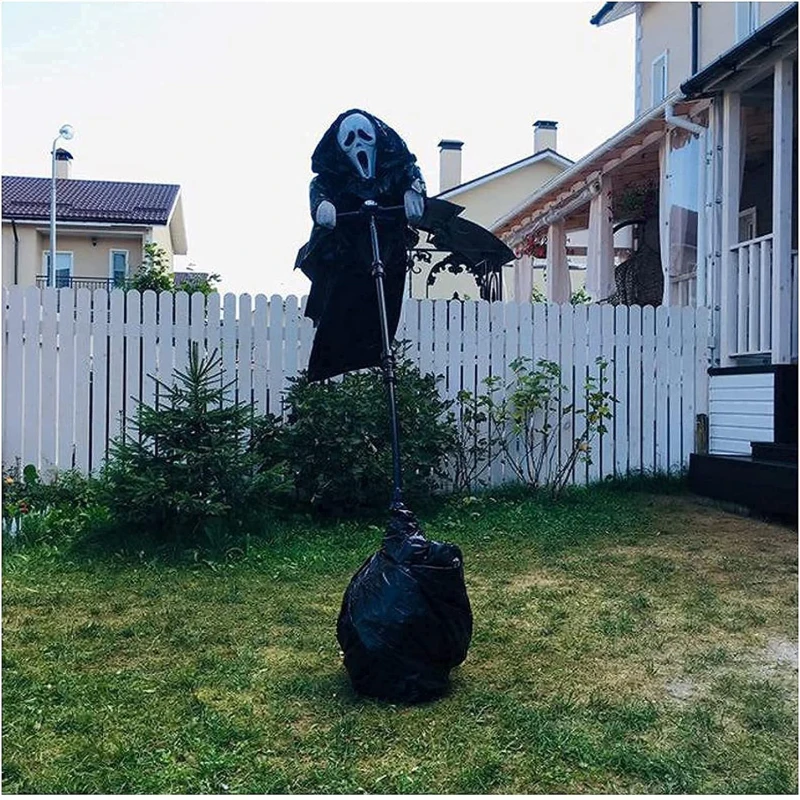 

Ghostface Scarecrow Creative Halloween Horror Hanging Ghost Face Scarecrow Scream Scarecrow Decor for Garden Porch Courtyard