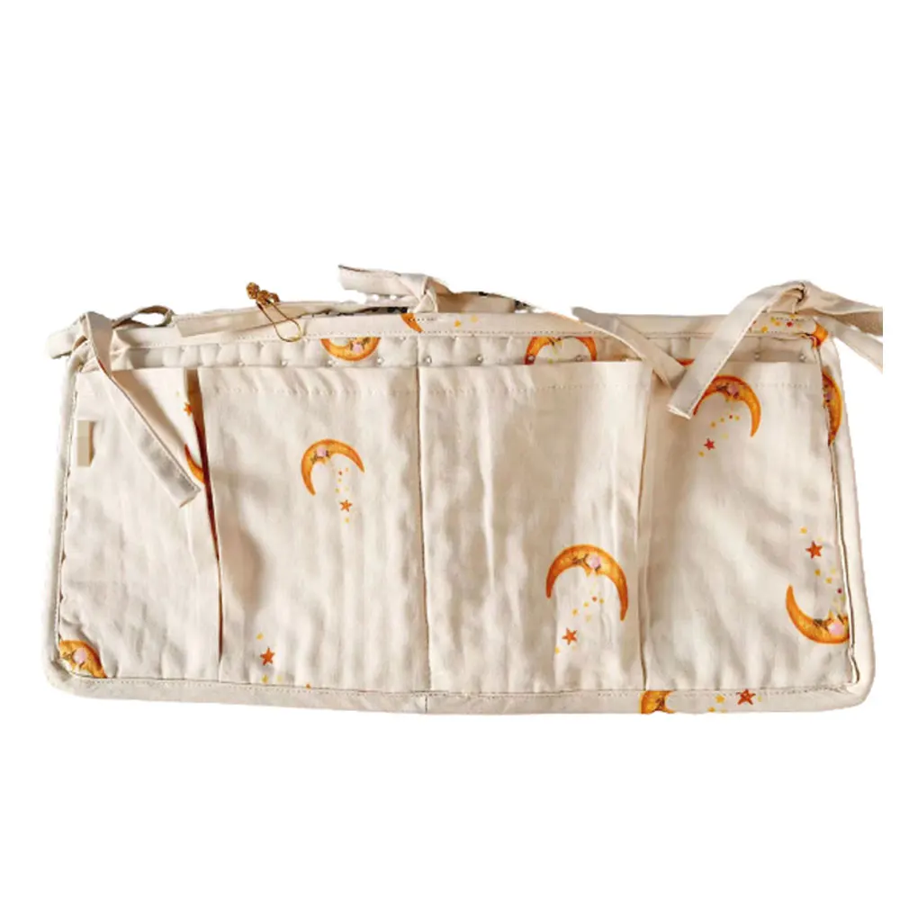 

Storage Bag Bedside Organizer Embroidery Hanging Bags Package Multi-Purpose Beds Pockets Diaper Toy Crib Holder Lovely