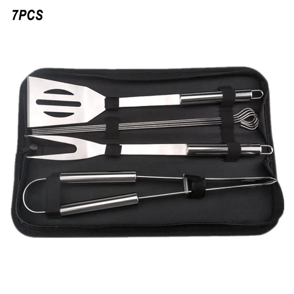 

Набор инструментов для барбекю из нержавеющей стали, комплект из 3, 5, 7, 9, 16, 18, 20 предметов, утварь для барбекю, гриля, для отдыха на открытом во...