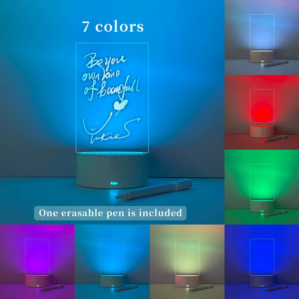 7 Colors Note Board Creative Led Night Light USB Message Board Holiday Light With Pen Gift For Children Decoration Night Lamp