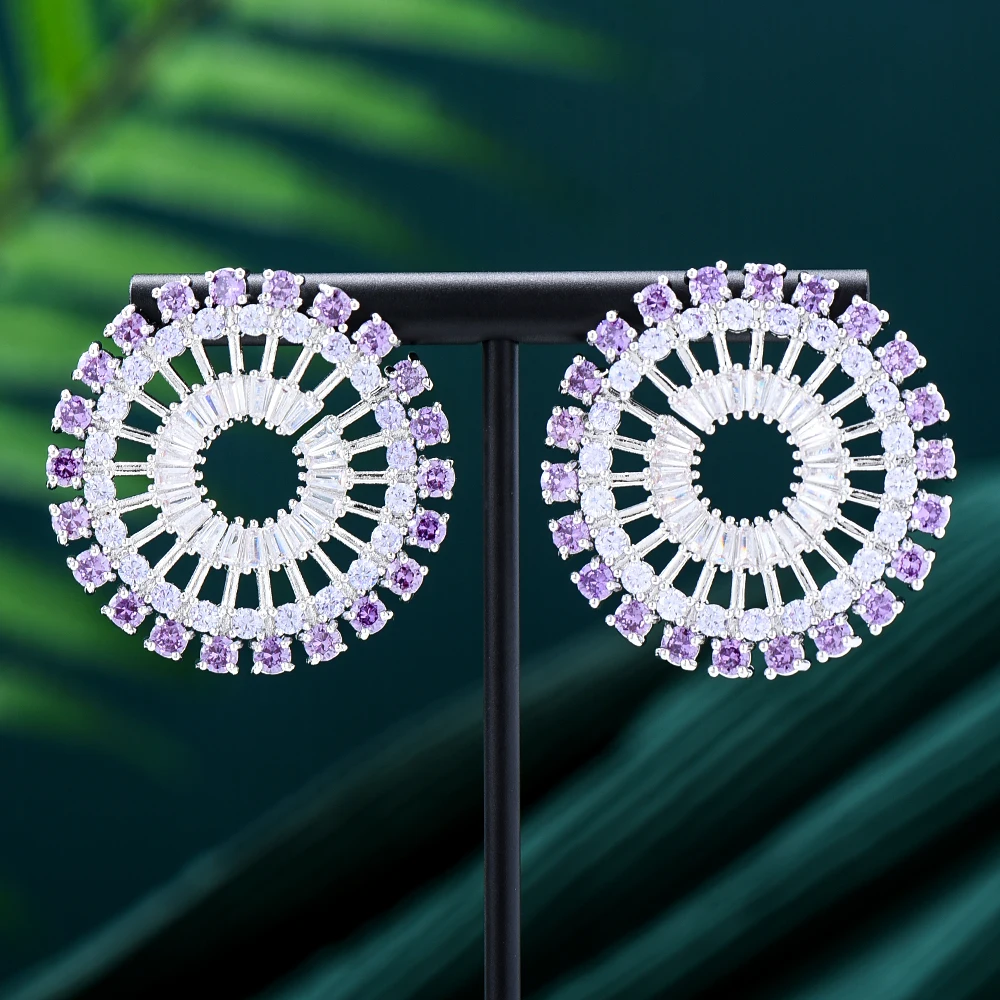 

Женские блестящие круглые серьги GODKI, новые роскошные свадебные серьги с фианитами для свадебной вечеринки в Дубае