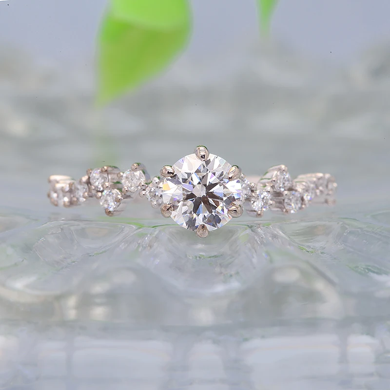 IGI 1.0CT CVD HPHT DEF VS Lab Grown Diamond Кольцо из белого золота 14 карат для женщин Обручальное