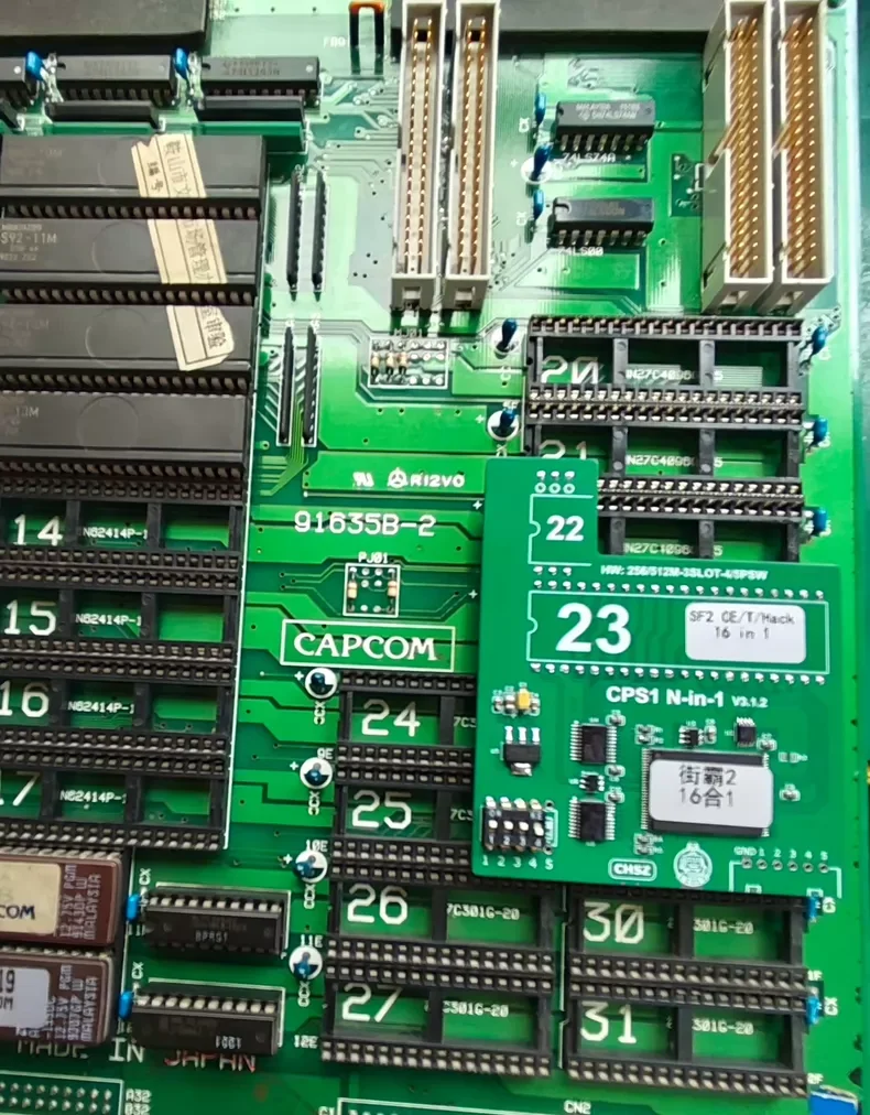 Фото Плата модификации CPS1 SF2 16-в-1 ROM для Street Fighter II Champion Edition, аркадная плата PCB, мультигейм-хак, Turbo Rainbow M5, запчасти Jamma №5