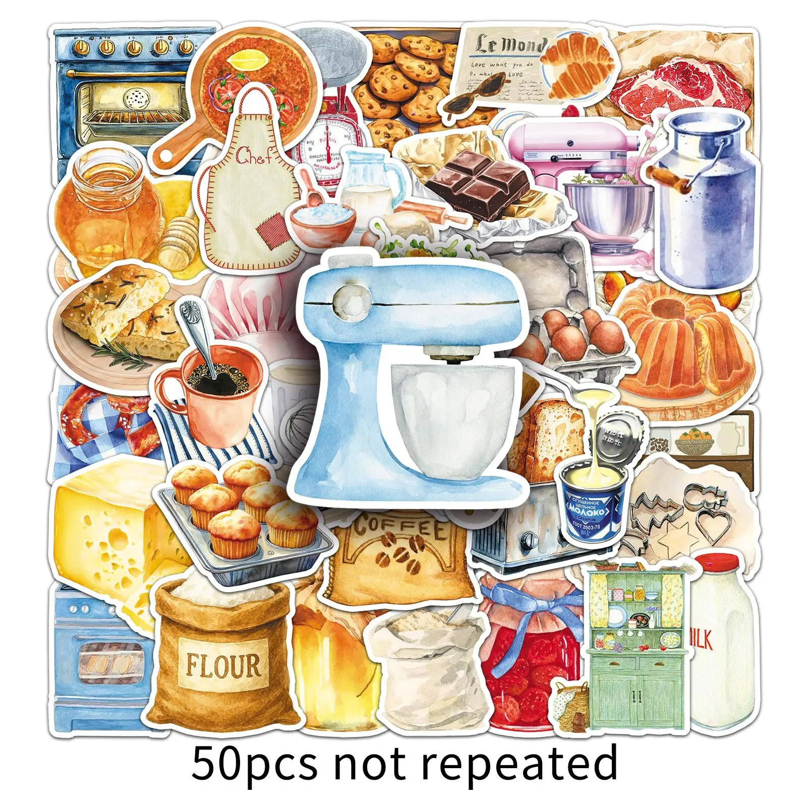 

Набор из 50 стикеров с мультяшными персонажами