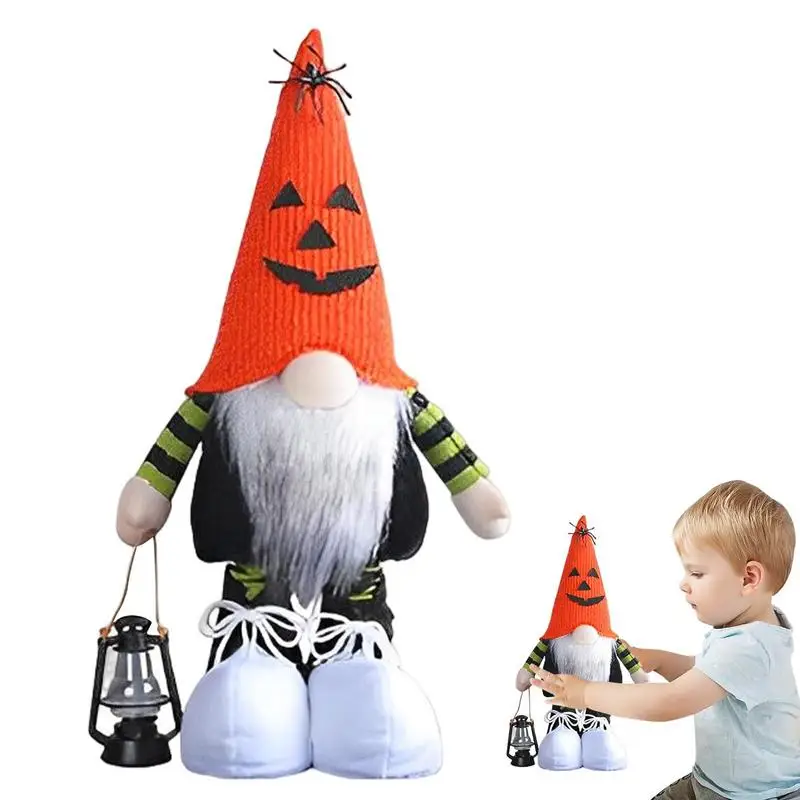 

Halloween Decor Gnomes Retractable Adorable Gnome Faceless Doll Cute Ornament Handmade Pumpkin Face Hats Swedish Handmade Witch