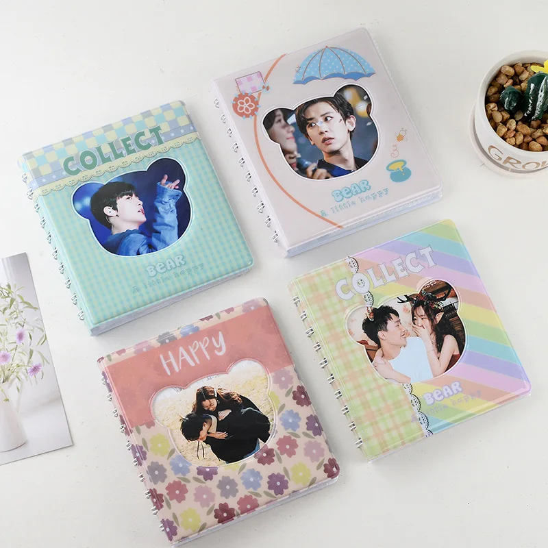 

Large And Thicken PP Photo Album 3 Inches Cartoon Bear Hollow Photocard Holder Kpop Card Binder Insert Polaroid Album