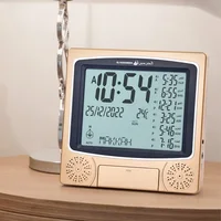Prayer Clock for Muslim with Azan Fajr Time Alarm Qiblah Direction Temp Wall and Table 2 in 1