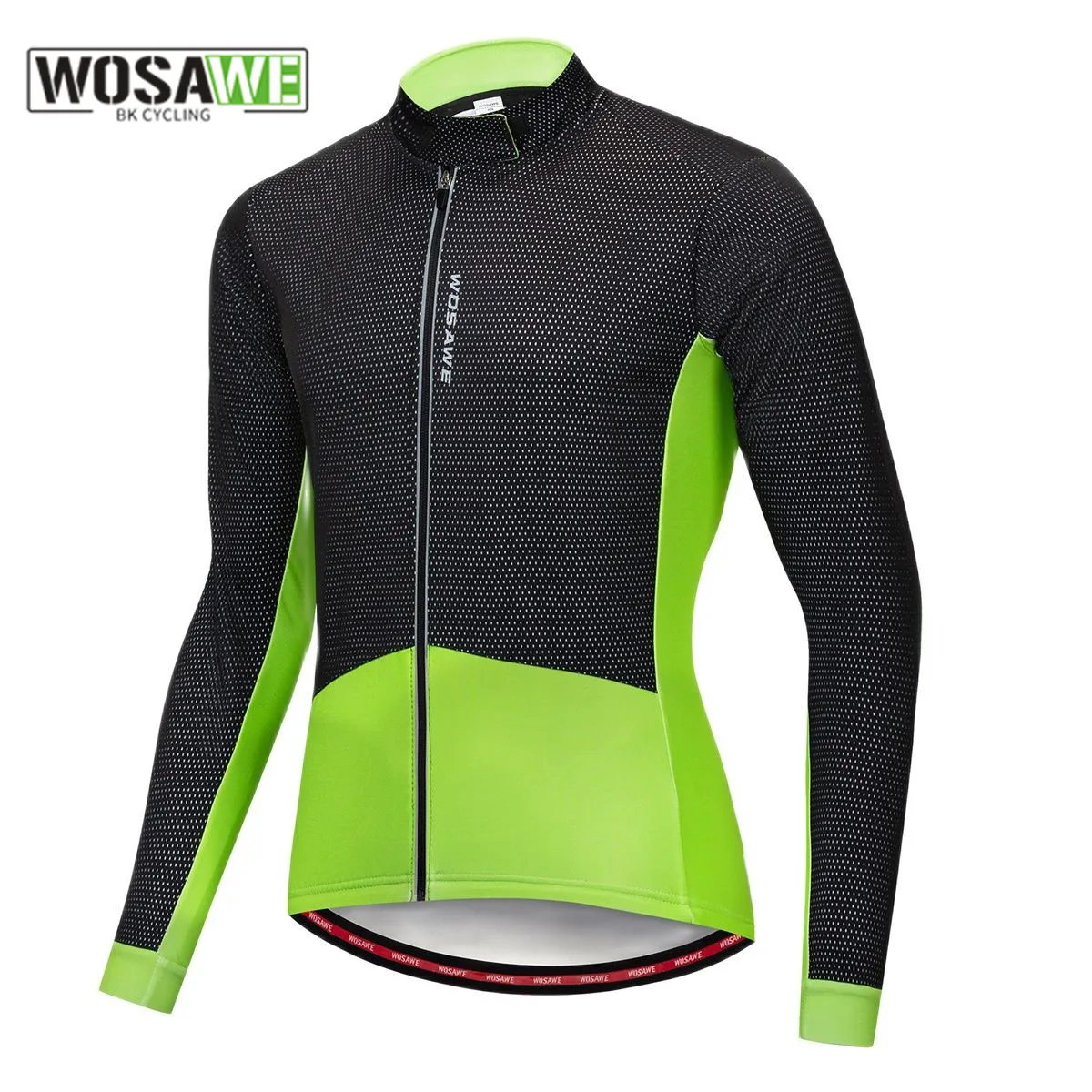 

WOSAWE Men's Cycling Jacket Winter Thick Fleece Warm Up Long Sleeve Jersey Mtb Bike Jacket Windproof Insulated Reflective
