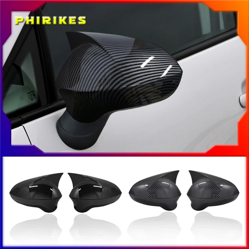 

2 Pieces High Quality ABS Plastic Bat Style Mirror Covers Caps RearView Mirror Piano Black For Seat ibiza Cupra 2009-2017