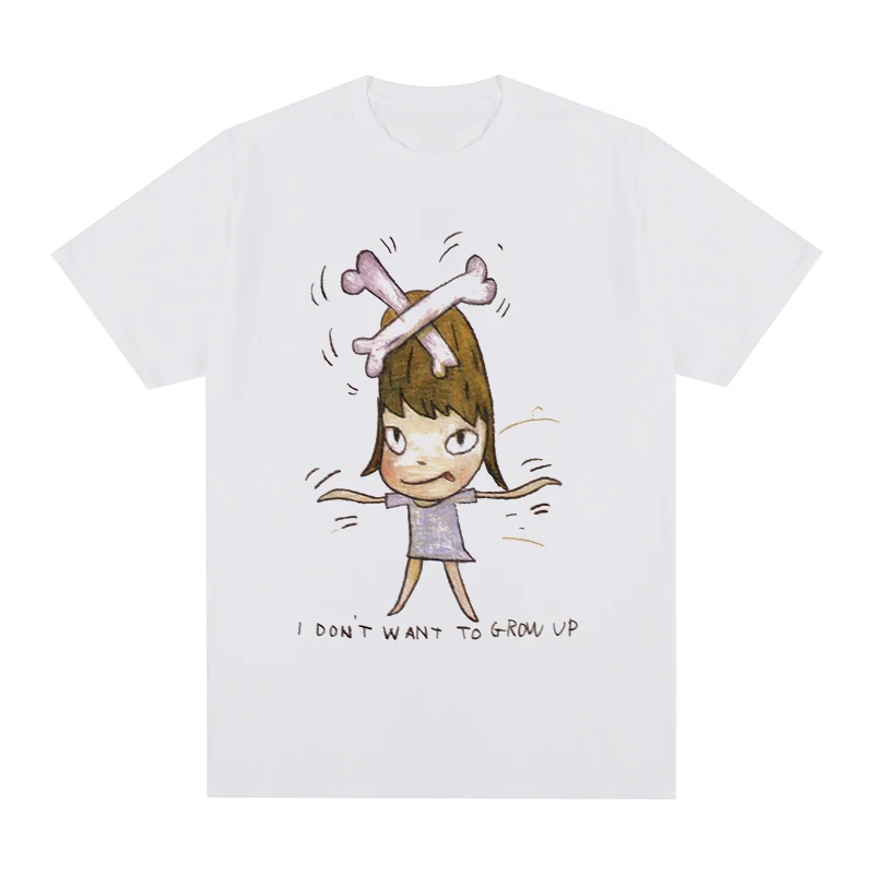 

2023 Yoshitomo Nara I Don't Want To Grow Up Pattern O-Neck T-shirt Cotton Men Fashion Casual New Short Sleeve Womens Clothes