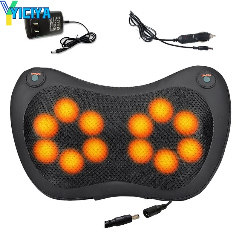 

Relaxation Massage Pillow Electric Shoulder Back head massage Heating Kneading Infrared therapy pillow shiatsu Neck Massager