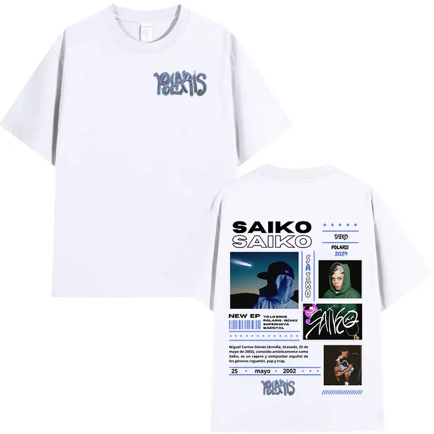 Рэпер SAIKO POL ARIS Tour 2024 футболка с графическим рисунком мужская в стиле хип-хоп