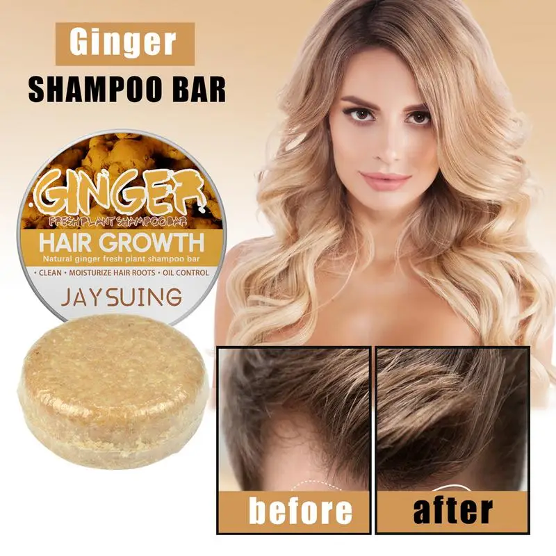 

Sdotter Ginger Hair Care Shampoo Soap Hair Solid Bathe Cleanser Dry Damaged Hair Promotes Healthy Hair Growth Anti Hair-Loss Cle