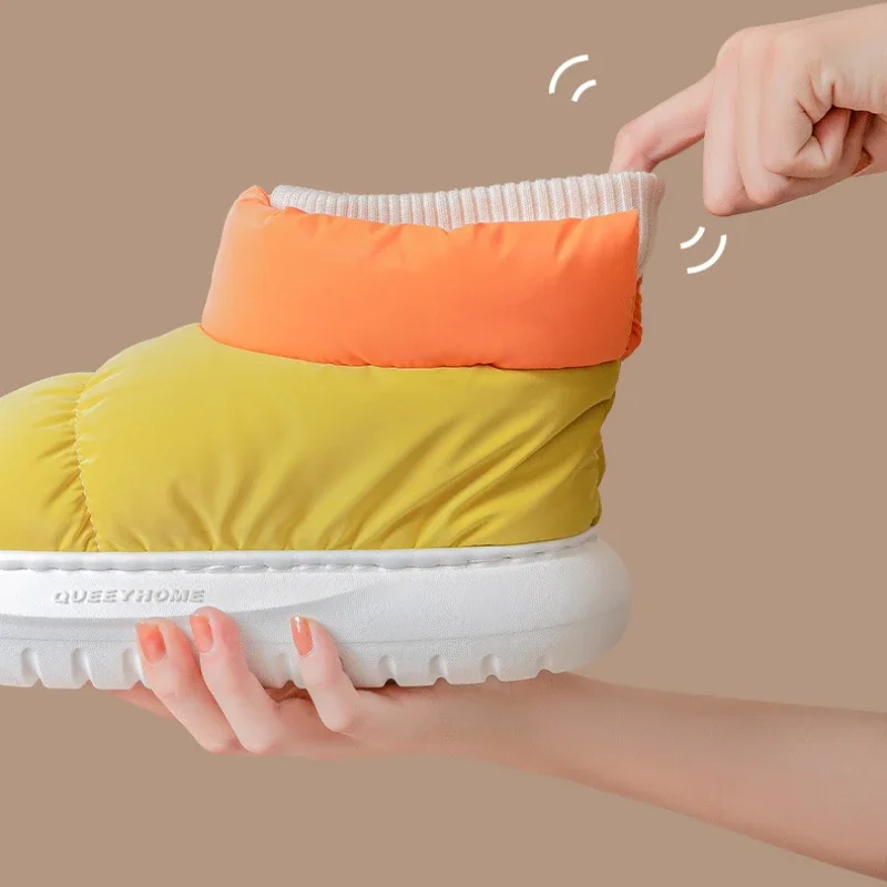 Милые женские ботинки на гагачьем пуху новинка 2024 теплая плюшевая обувь