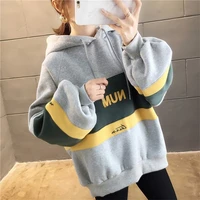 loose thickening female candy sweatshirt tops letter hoodies women 2021 harajuku casual long sleeve pullover hooded sweatshirt