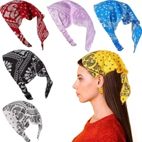 vintage flower women elastic band headscarf new summer beach head band headwear femaletriangle wrap fashion hair accessories