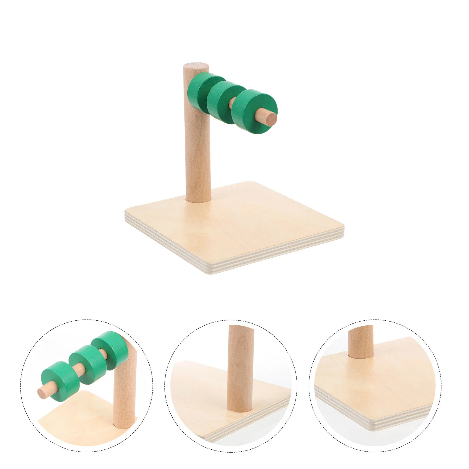 

Montessori Puzzle Toys Teaching Discs Horizontal Wood Stack Educational Dowel Parent-child