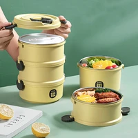 multilayer stainless steel lunch box with spoon food storage containers portable japanese style insulated bento box snack box