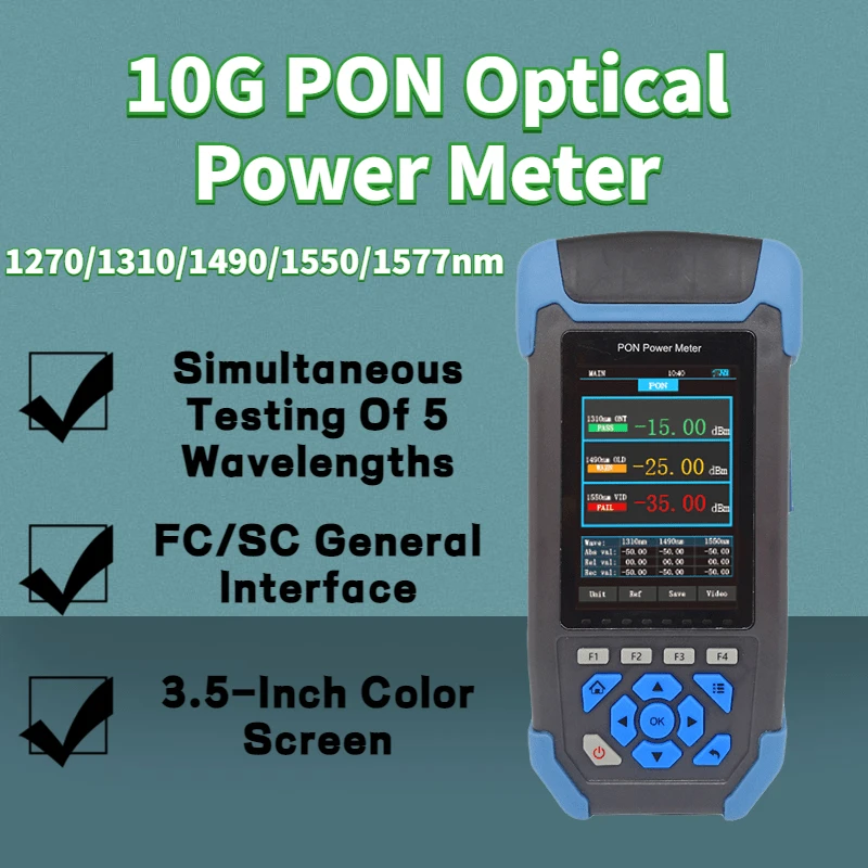 

JW3239C 10G PON Power Meter OEM Service Compatible With EPON GPON 10G-EPON XG-PON Network Test1490nm/1550nm/1577nm/1270nm/1310nm