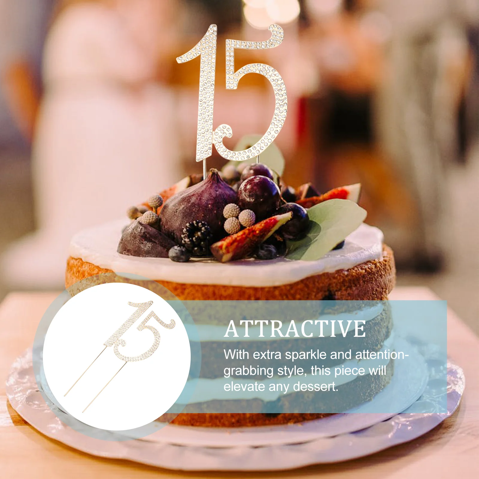 15 Топпер для торта на 15-й день рождения или юбилей декоративный топпер со