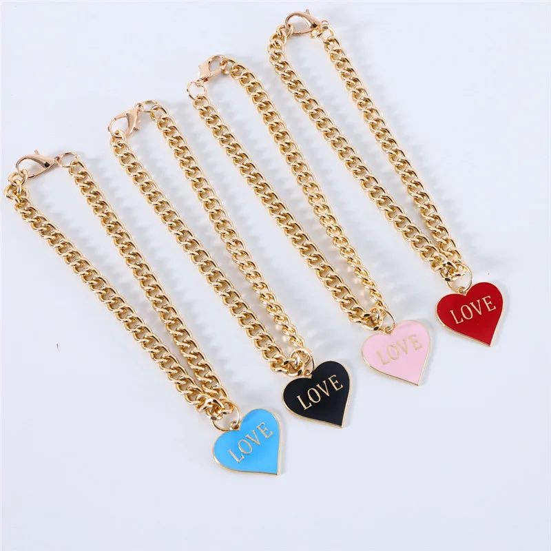 

Love Dog Collar Cat Heart Pendant Jewelry Necklace Pet Bling Princess Collar Puppy Supplies Chihuahua Accessories
