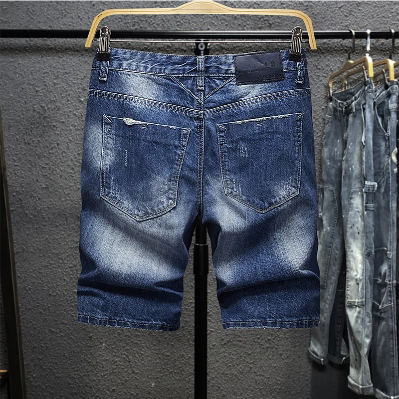 Men's Denim Pants Fashion Loose Wide Leg Jeans Casual Streetwear Printed Cross Trousers Pure Cotton Pants Baggy Men Jeans