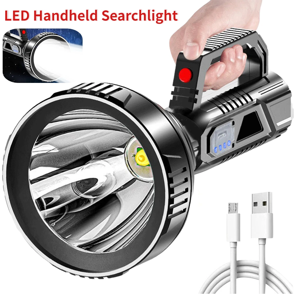 

Portable Powerful LED Flashlight 3 Modes Handheld Searchlight USB Charging Spotlight Flashlight Waterproof Strong Light Torch