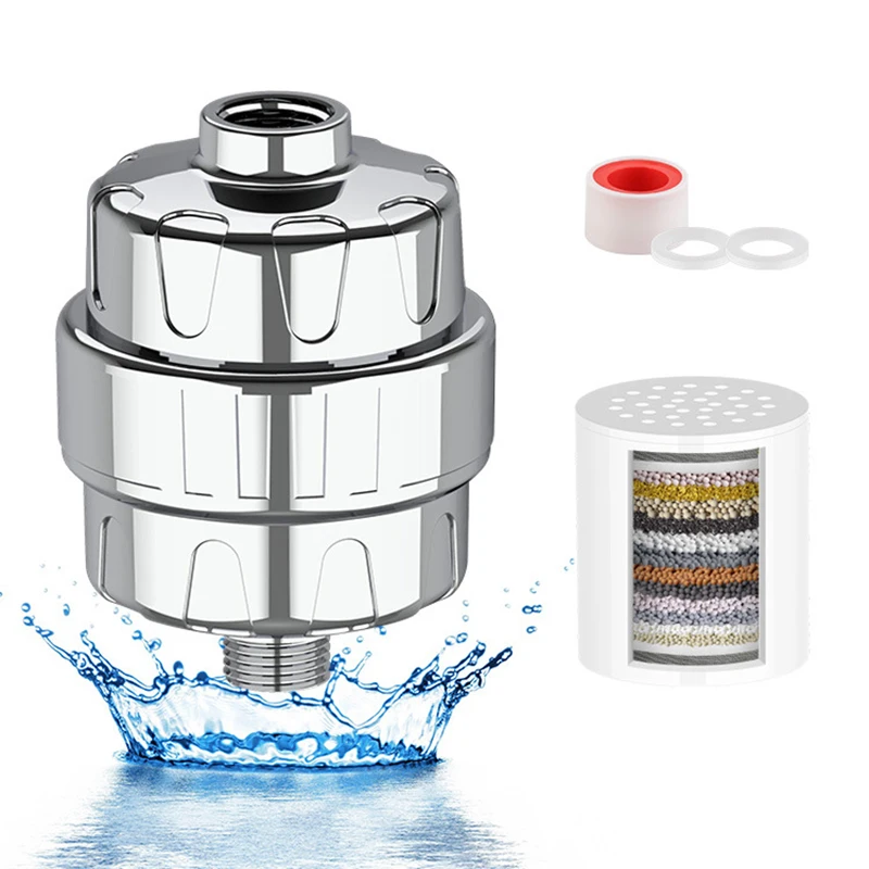 

15 Stages Shower Water Filter 15 Layers of Filtration Remove Chlorine Heavy Metals Filtered Showers Head Soften for Hard Water