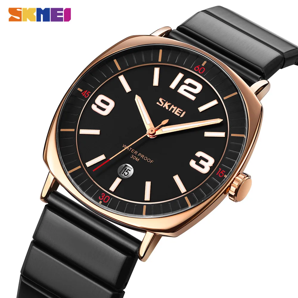 

SKMEI Luminous Function Quartz Wristwatch Mens Luxury Stainless Steel Strap 3Bar Waterproof Date Time Watches reloj hombre 9280
