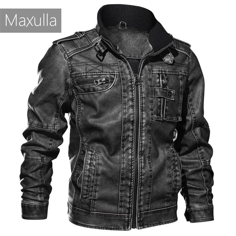 

Maxulla мужская куртка из ПУ модная мужская кожаная куртка пальто мужская повседневная приталенная куртка из искусственной кожи в стиле панк мотоциклетные куртки Clotin 7XL