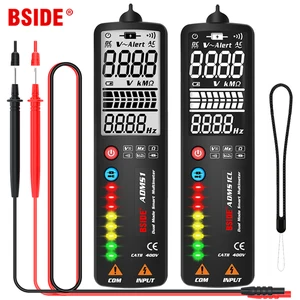 Тестер-детектор напряжения BSIDE, 2,4 дюйма, ЖК-дисплей, Бесконтактный индикатор провода под напряжением, электрическая ручка, вольтметр, мультиметр, проверка целостности NCV Гц