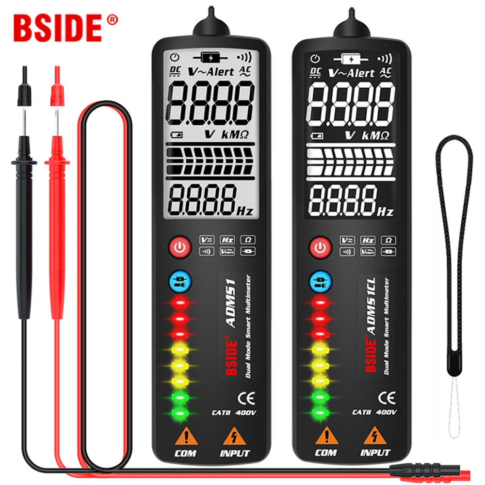 Verificador do Detector de Tensão de Bside 2.4 Lcd sem Contato Indicador de Fio Vivo Caneta Elétrica Voltímetro Ncv Continuidade hz Teste Medidores de tensão