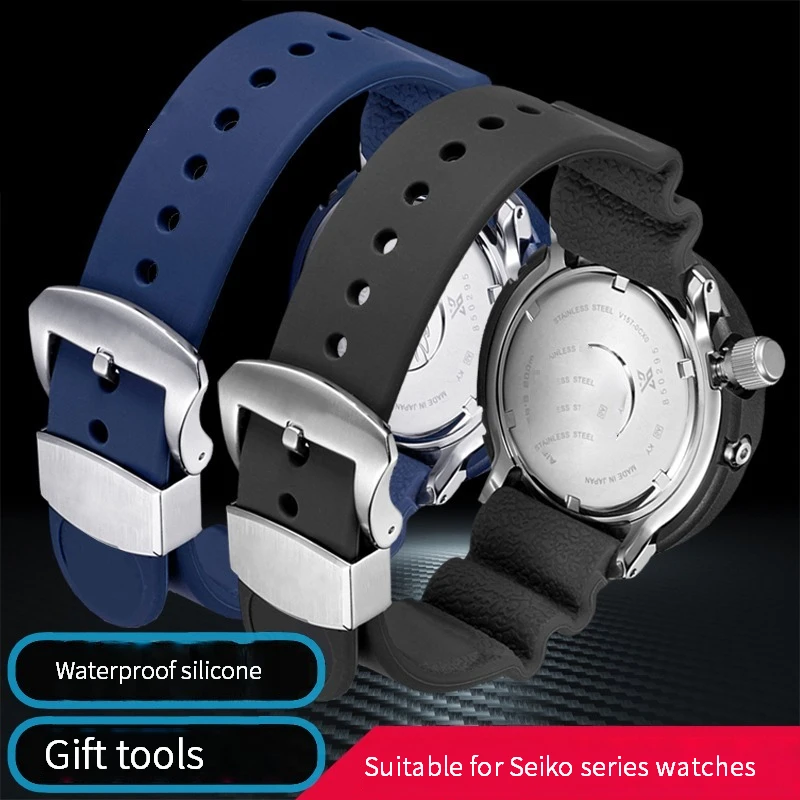 

Ремешок силиконовый для наручных часов Seiko Pr0spex, мягкий удобный браслет для дайвинга с солнечной батареей, аксессуары для часов, 22 мм, 535 545 547