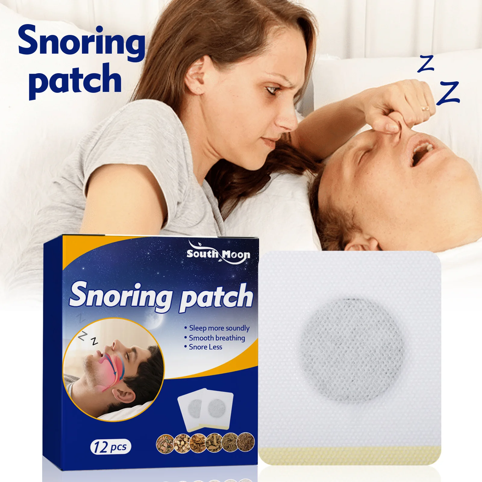 

12Pcs/box Stop Snoring Stickers Sleep Acupoint Stop Snoring To Prevent Fatigue Snoring