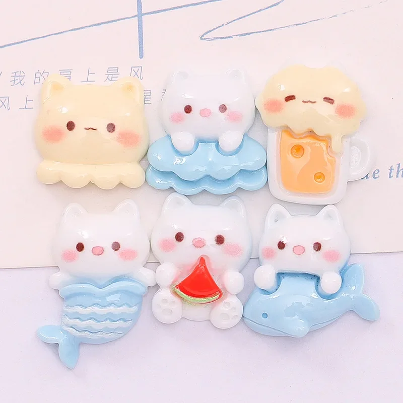 5 шт. декоративные подвески из смолы с рисунком медведя русалки