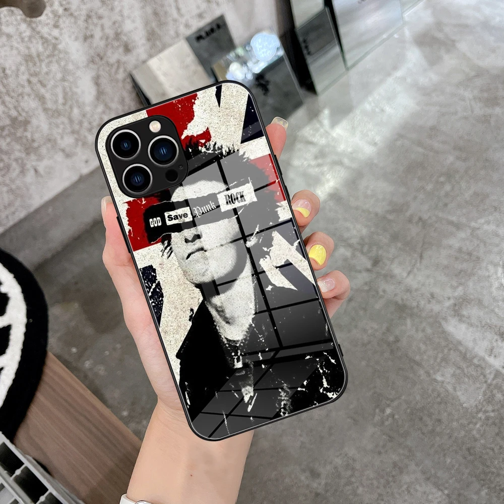 

Sid Vicious Phone Case Glass For IPhone 11 12 13 14 Pro XR XS MAX 8 X 7 14 Plus SE 13 Pro Design Iphone Covers