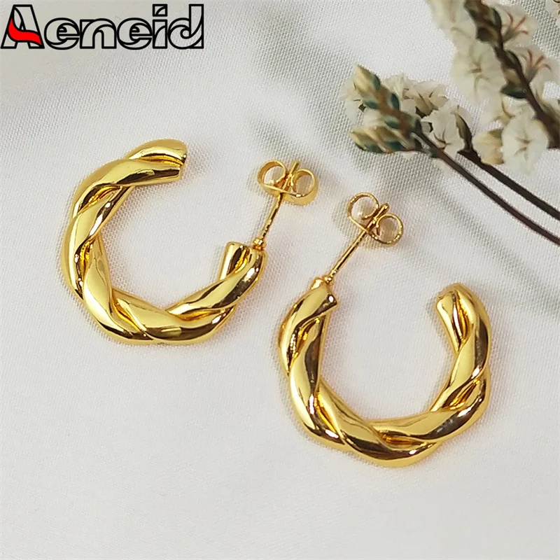 

Geometric Circle Round Minimalist Hoop Earrings Stainless Steel Trendy Party Exaggerated Round Earrings for Women Jewelry Gifts