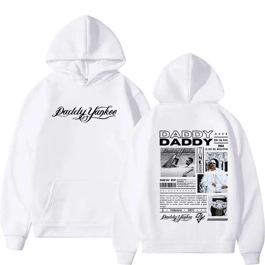 Фото Рэпер Daddy Yankee 2024-2025, новая толстовка с капюшоном в стиле альбом, мужской пуловер в стиле хип-хоп, готический пуловер, модная ретро-модная толстовка большого размера, уличная одежда №2