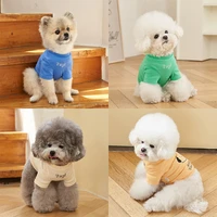 dog clothes ins new spring and summer korean pet clothes t shirt refreshing printed cotton bottoming short sleeved t