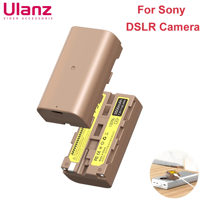 

Аккумулятор Ulanzi для камеры Sony DSLR NX5 TRV1 V119 V15 FD75 3500 мА · ч, заряжаемый литий-ионный Универсальный с фотоаккумулятором